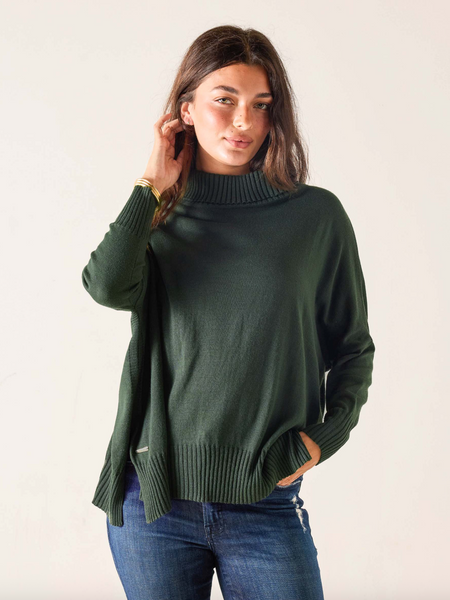 Catalina Turtleneck Sweater -- Deep Emerald