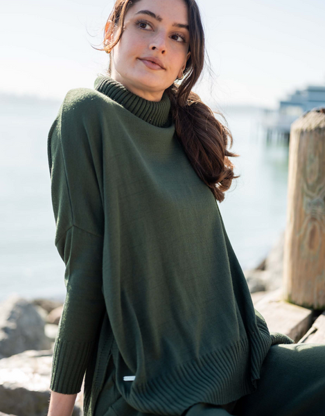 Catalina Turtleneck Sweater -- Deep Emerald