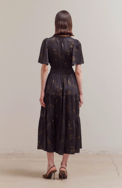Marie Dress -- Black Floral