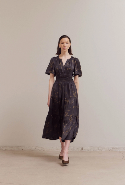 Marie Dress -- Black Floral
