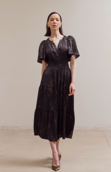 Marie Dress -- Black Floral