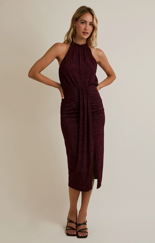 Cyndi Dress -- Burgundy