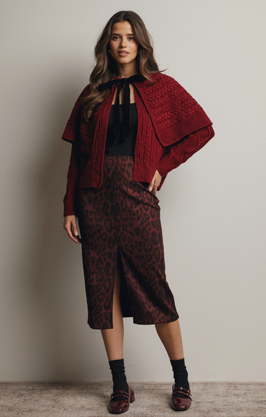 Mary Skirt -- Burgundy