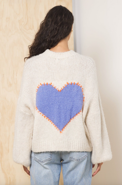 Heart Sweater -- Ecru