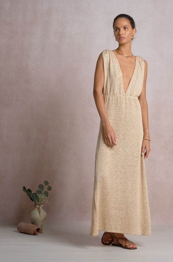 Agnes Dress -- Beige