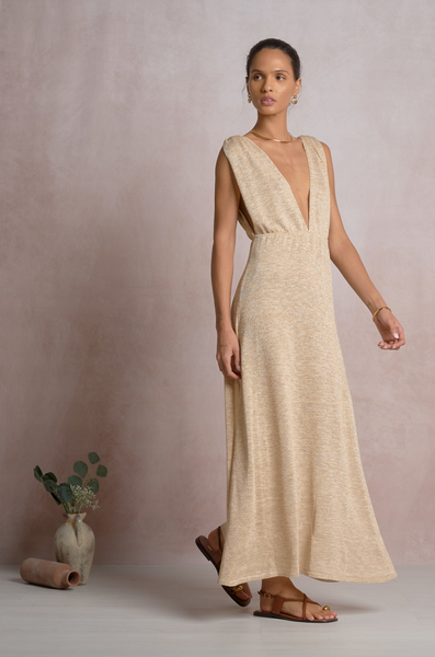 Agnes Dress -- Beige