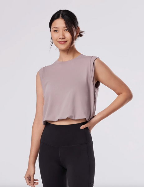 Crop Tie Tee -- Lavender