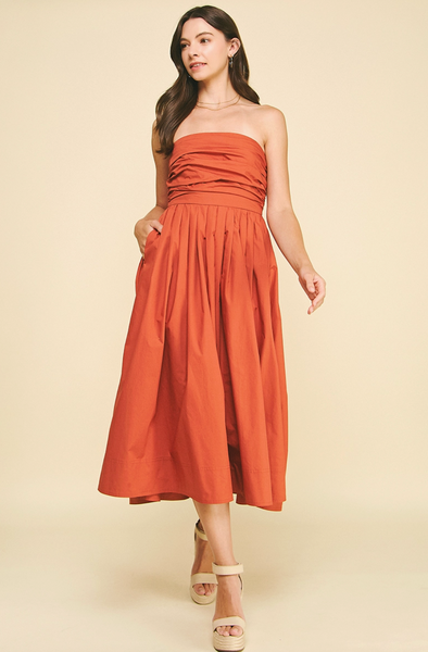 Willa Dress -- Rust