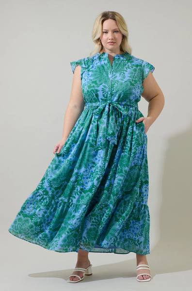 Tressa Dress -- Blue Green