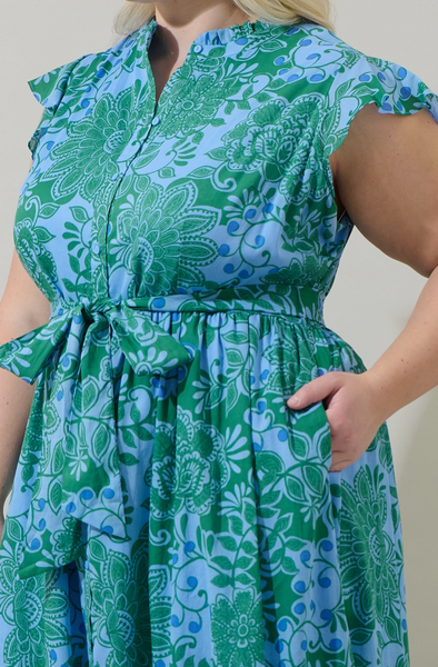 Tressa Dress -- Blue Green