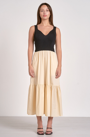 Lucia Dress -- Black Beige