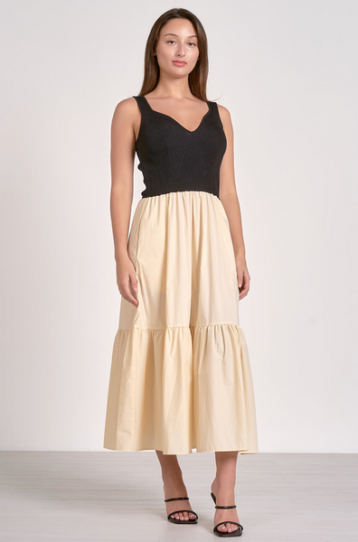 Lucia Dress -- Black Beige
