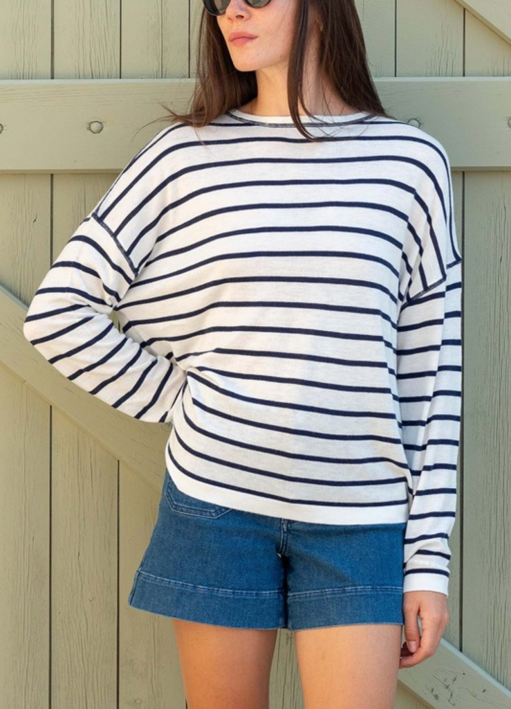 Delmar Sweater -- Navy Stripe
