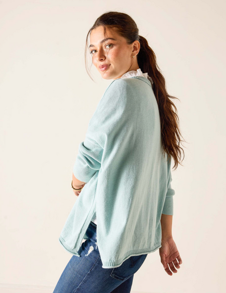 Catalina Cotton Sweater -- Sea Glass