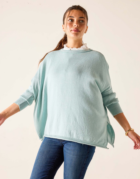 Catalina Cotton Sweater -- Sea Glass