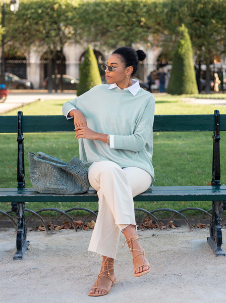 Catalina Cotton Sweater -- Sea Glass