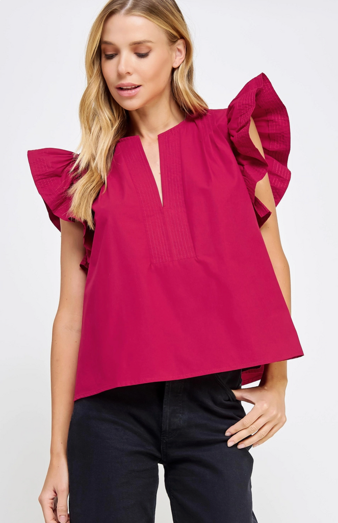Hollie Top -- Burgundy