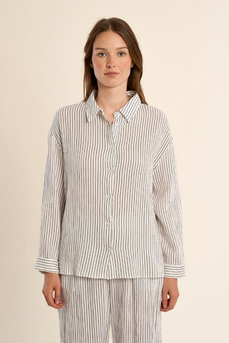 Kathie Top -- Off White/Navy