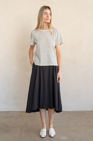 Fine Stripe Tee -- Black