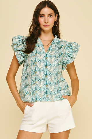 Seashell Top -- Teal