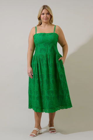 Palms Dress -- Green