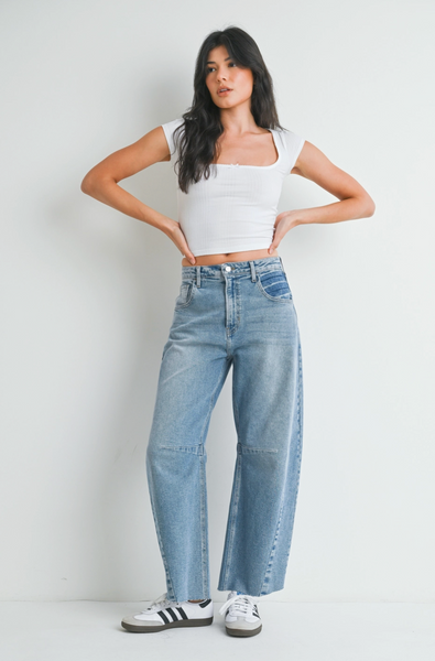 Barrel Jean Seams -- Light Wash