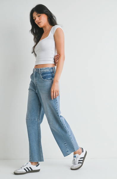 Barrel Jean Seams -- Light Wash