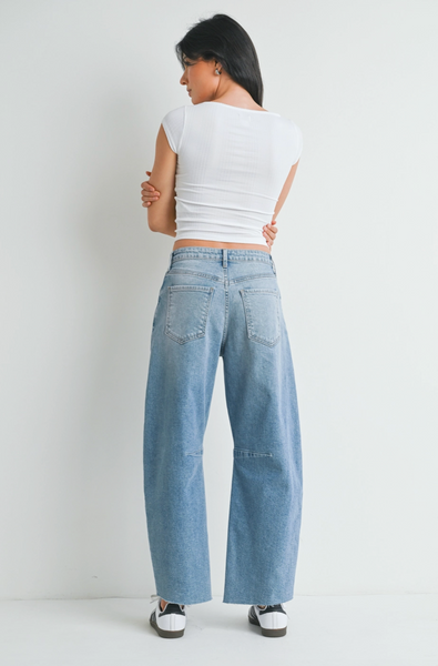 Barrel Jean Seams -- Light Wash