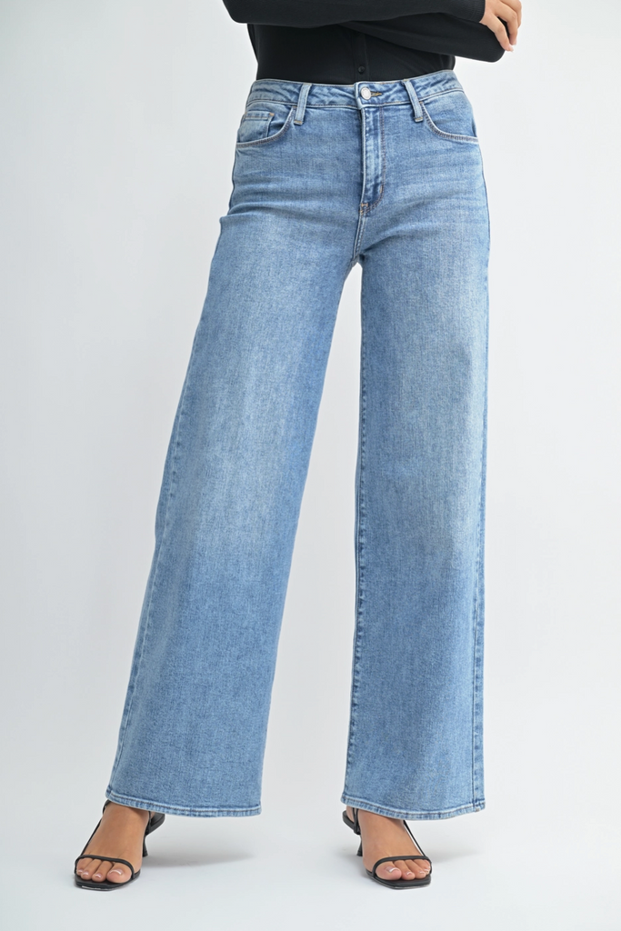 Stretchy Wide Leg Jeans -- Medium
