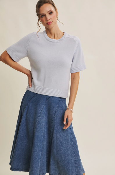 Peony Top -- Ice Blue