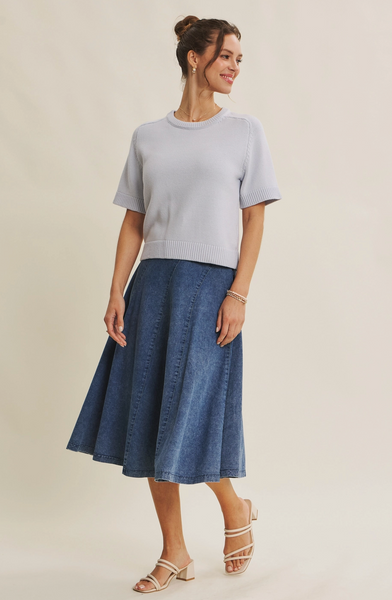 Peony Top -- Ice Blue