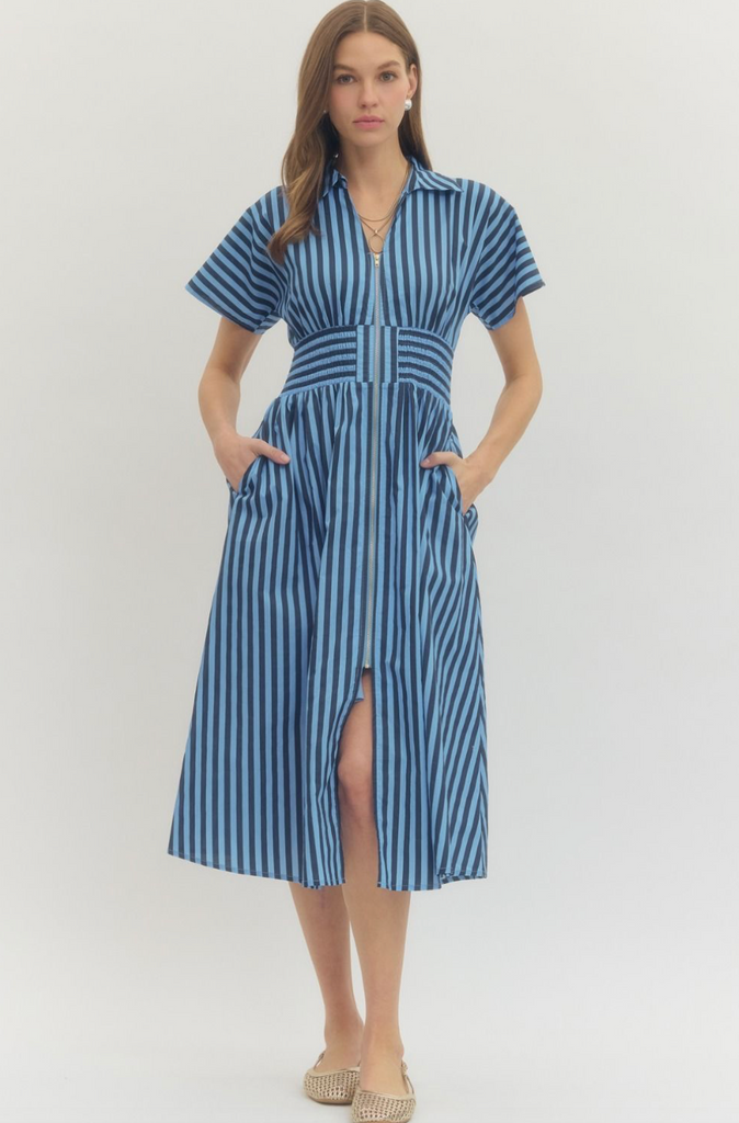 Myra Dress -- Navy