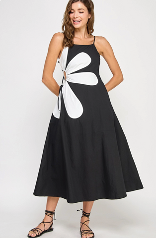 Flower Power Dress -- Black