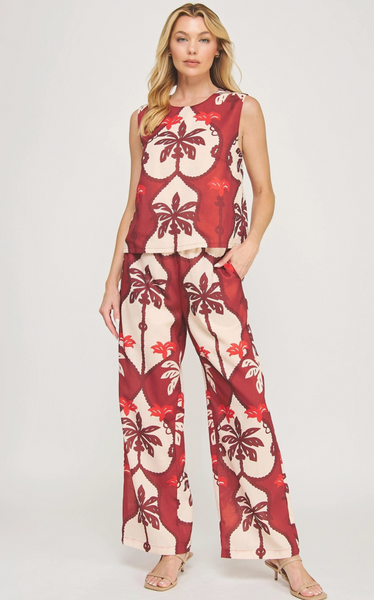 Tropical Top -- Burgundy