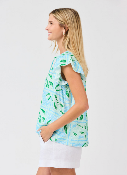Lydia Top -- Trellis Blue