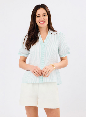 Brynn Top -- Seafoam White