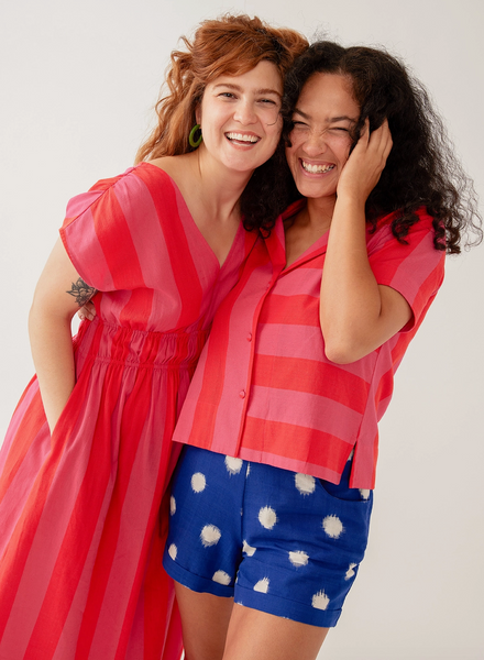 Hattie Dress -- Pink Red