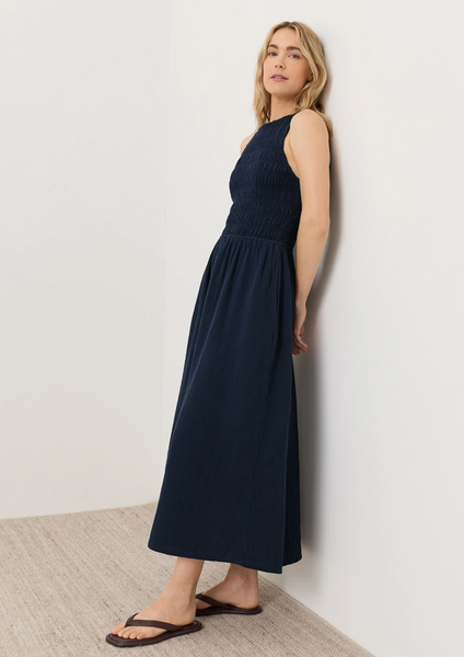 Coastal Smocked Dress -- Navy
