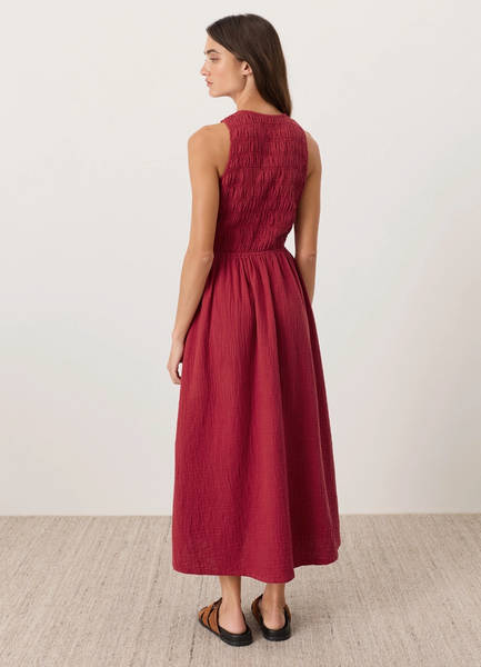 Coastal Smocked Dress -- Red