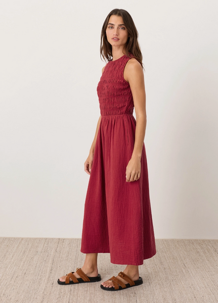 Coastal Smocked Dress -- Red