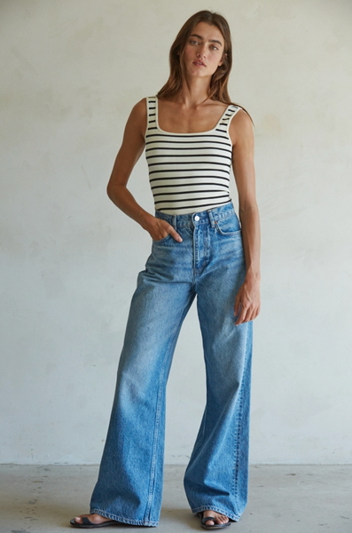Petra Bodysuit  -- Cream Black