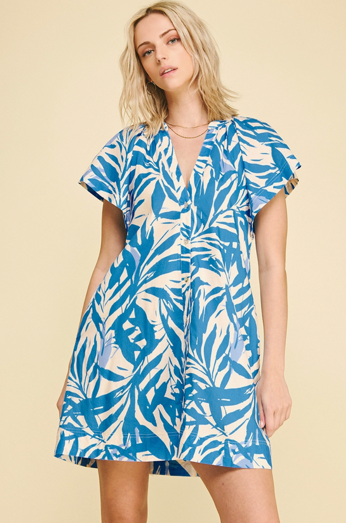 Botanical Dress -- Blue