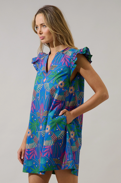 Evalyn Dress -- Blue