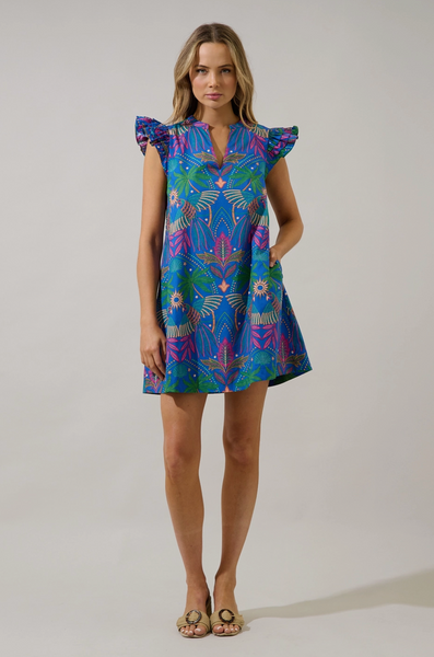 Evalyn Dress -- Blue