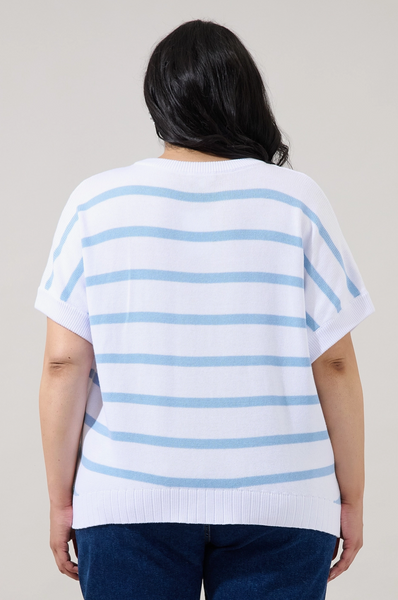 Veronica Top -- White Blue