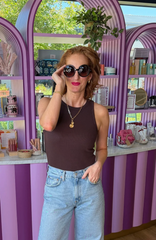 Doubled Crop Tank -- Umber