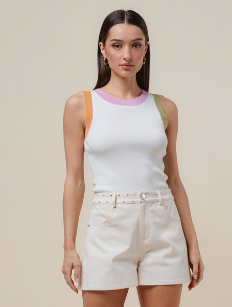 Colorblock Tank -- Ivory