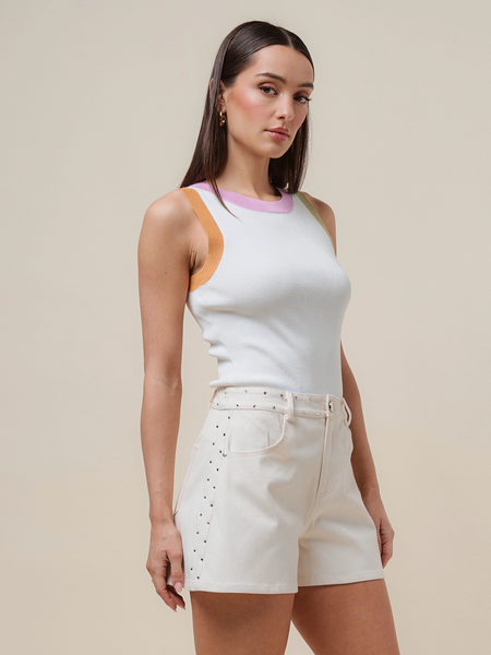 Colorblock Tank -- Ivory