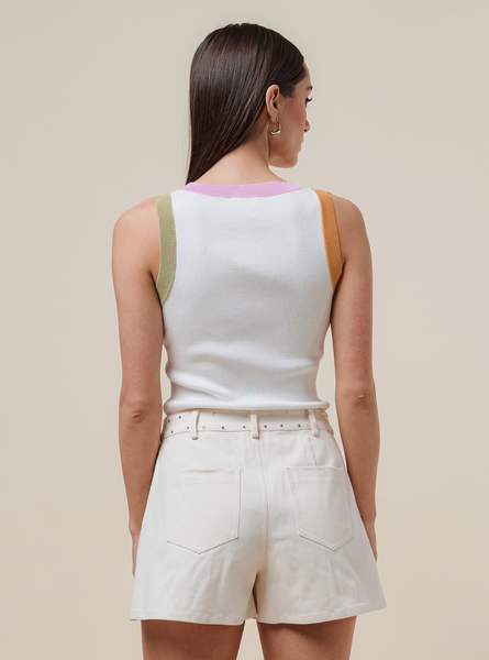 Colorblock Tank -- Ivory