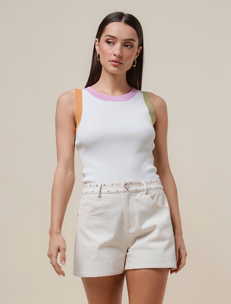 Colorblock Tank -- Ivory